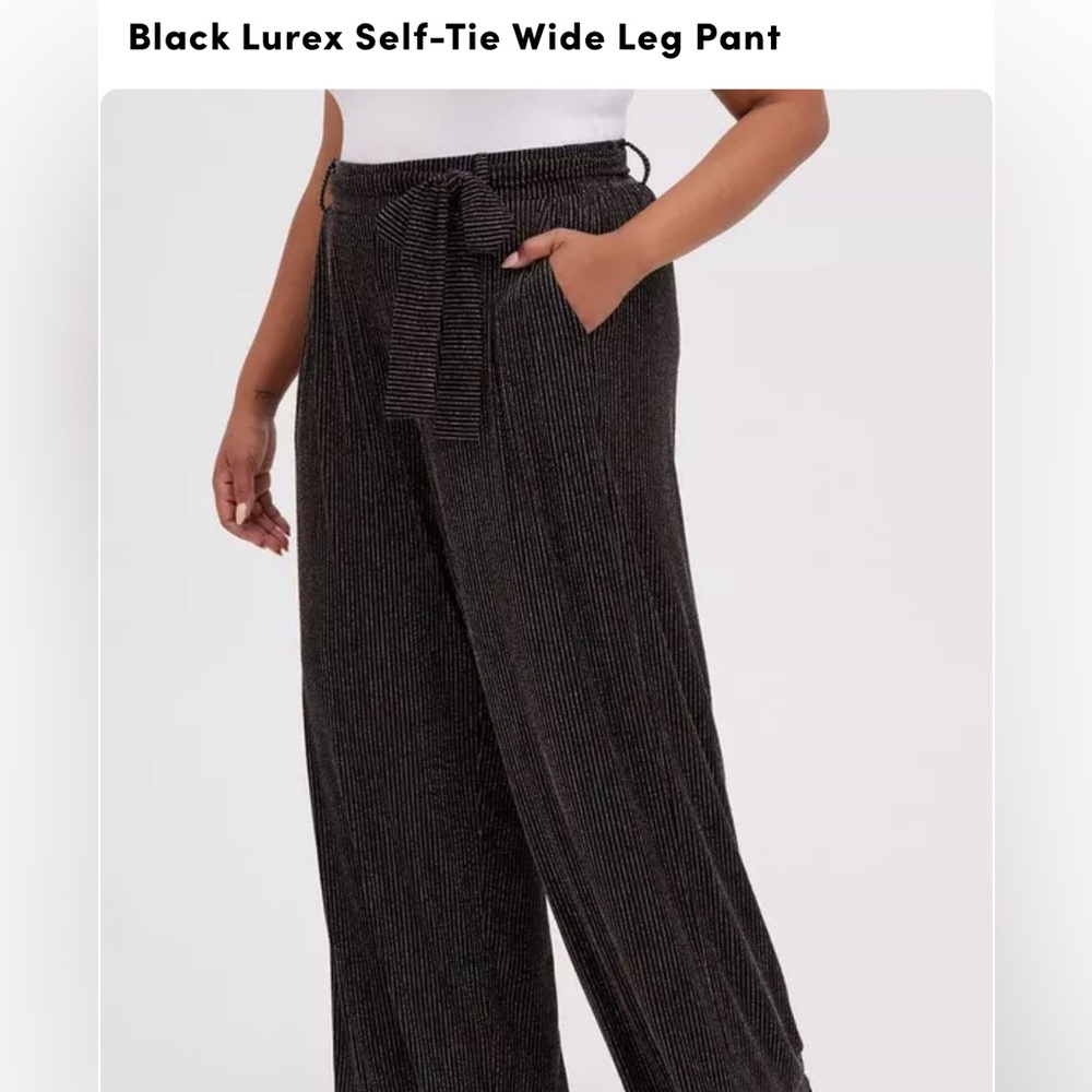 Torrid Size 2 dress pants metallic silver/gold
 Lurex Self-Tie Wide Leg NO TIE
